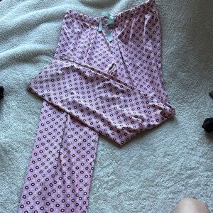 Lands' End Pink Floral Straight Leg Pants